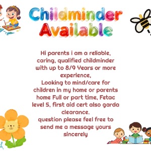 Babysitter required in Hawk's Bay Drive, Broomhall, County Wicklow, Ireland